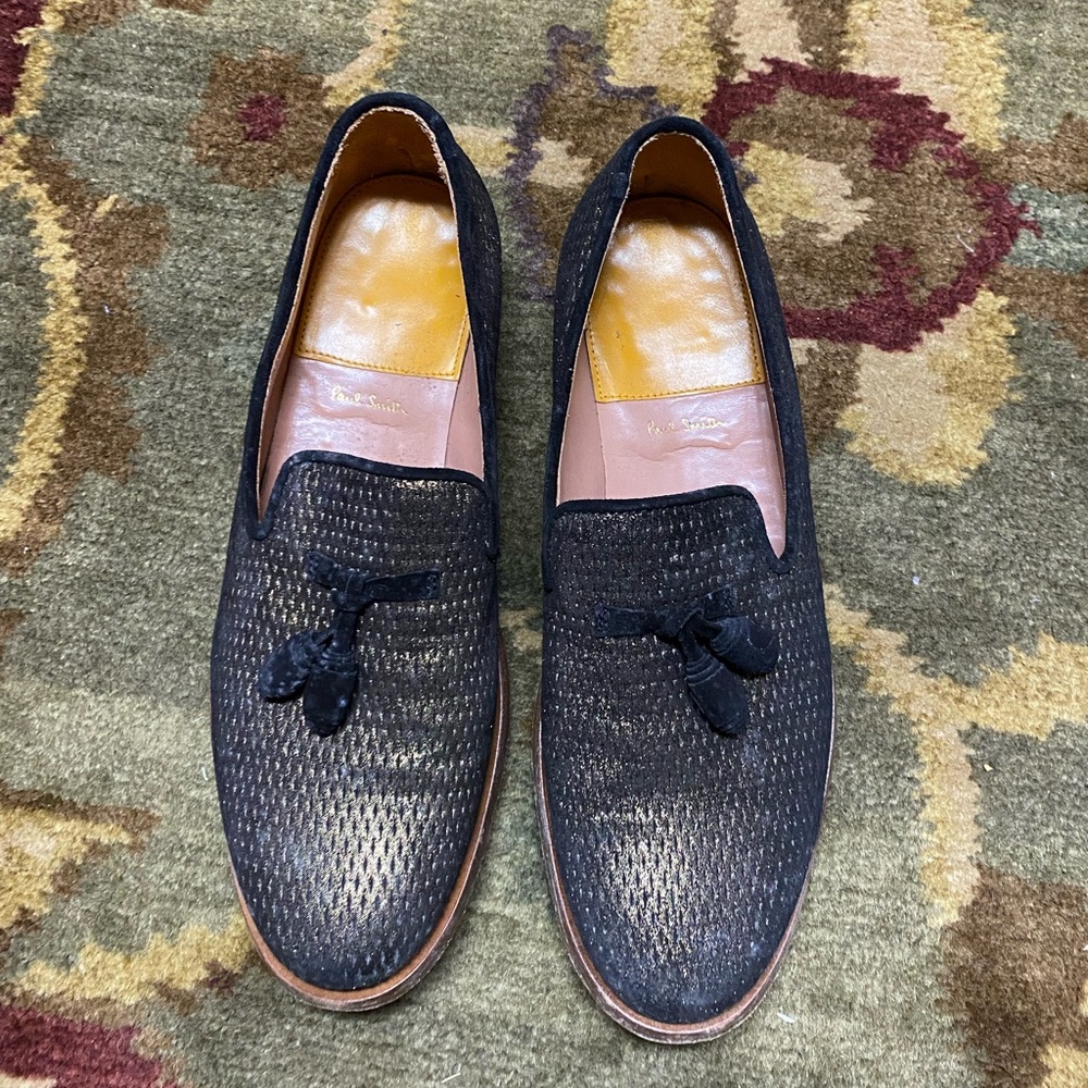 Paul Smith Steven Black & Gold Loafers With Tassel Sz 39,9 Women’s - Picture 13 of 15